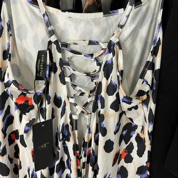 4X Curvesoul Leopard Print Side Split Maxi Dress NWT - Picture 6 of 9